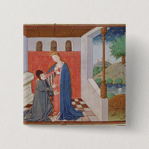 Bóton Quadrado 5.08cm Diálogo entre Boethius e filosofia
