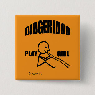 Bóton Quadrado 5.08cm Didgeridoo Play Girl