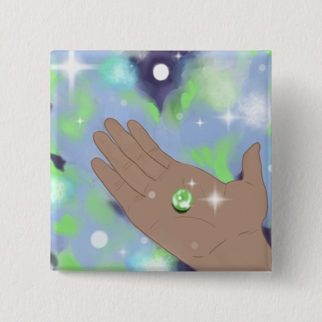 Bóton Quadrado 5.08cm Digital Art Button (Frente)