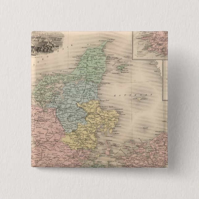 Bóton Quadrado 5.08cm Dinamarca 2 (Frente)