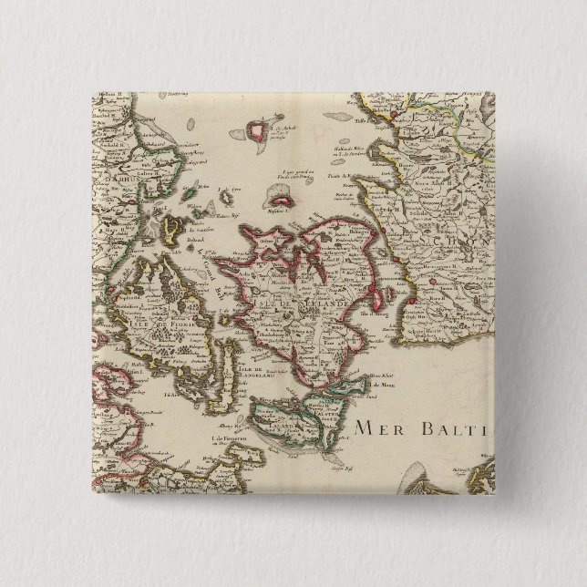 Bóton Quadrado 5.08cm Dinamarca 7 (Frente)