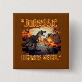 Bóton Quadrado 5.08cm dinossauro