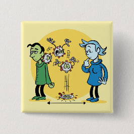 Bóton Quadrado 5.08cm Distância social