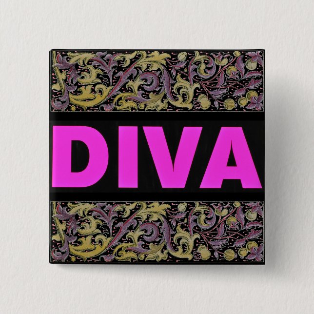 Bóton Quadrado 5.08cm Diva (Frente)