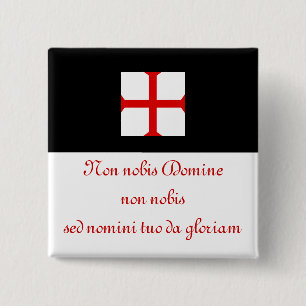 Bóton Quadrado 5.08cm Divisa de Templar dos cavaleiros