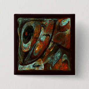Bóton Quadrado 5.08cm Divisão de Abstrato de Tempo