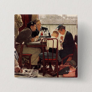 Bóton Quadrado 5.08cm Dizendo a benevolência por Norman Rockwell