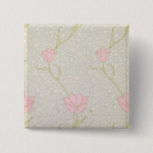 Bóton Quadrado 5.08cm Do "design do papel de parede da tulipa jardim",