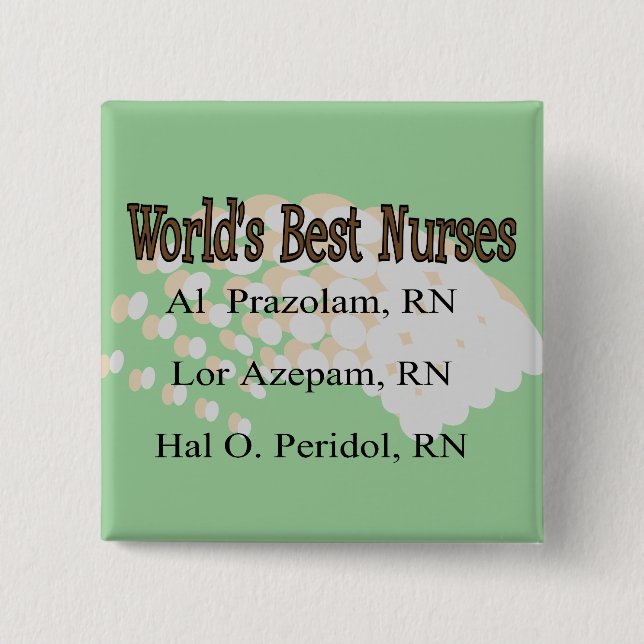Bóton Quadrado 5.08cm Do "enfermeiras do melhor mundo" --Presentes (Frente)