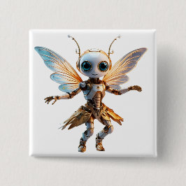 Bóton Quadrado 5.08cm Doce Menina Formiga Robô Pixie Dançarina
