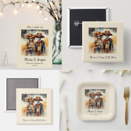 Bóton Quadrado 5.08cm Doces de crânio de açúcar, costume