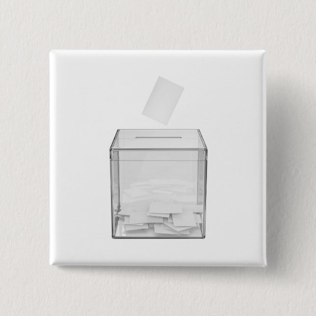 Bóton Quadrado 5.08cm Documento de votação e urnas transparentes (Frente)