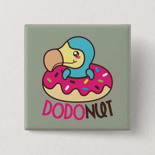 Bóton Quadrado 5.08cm Dodonut Do Do Bird Rosquinha (Frente)