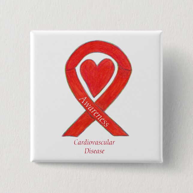 Bóton Quadrado 5.08cm Doença cardiovascular Sensibilização cardíaca Pino (Frente)