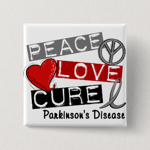 BÓTON QUADRADO 5.08CM DOENÇA DA CURA PARKINSONS DO AMOR DA PAZ