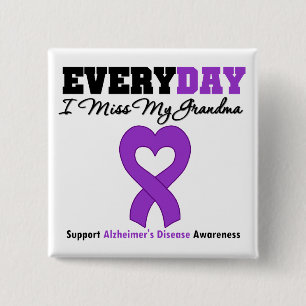 Bóton Quadrado 5.08cm Doença de Alzheimer cada dia mim senhorita Meu Av
