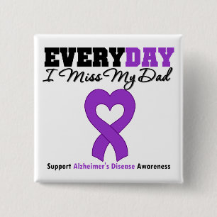 Bóton Quadrado 5.08cm Doença de Alzheimer cada dia mim senhorita Meu Pa