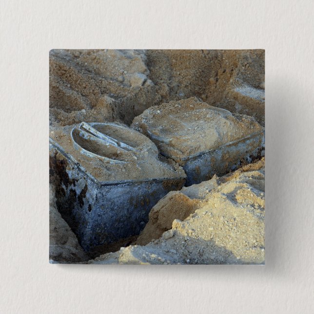 Bóton Quadrado 5.08cm Dois dispositivos do tipo caixa embalados (Frente)