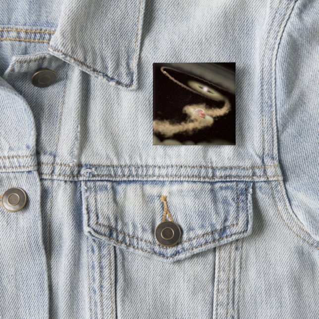 Bóton Quadrado 5.08cm Dois Exoplanetas Gás Orbitando Uma Jovem Estrela (In Situ)