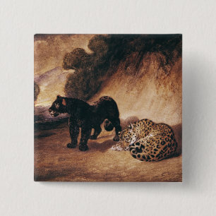 Bóton Quadrado 5.08cm Dois jaguares de Peru