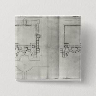 Bóton Quadrado 5.08cm Dois planos para o primeiro projeto para o Louvre