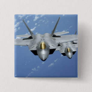 Bóton Quadrado 5.08cm Dois raptores F-22 voam sobre o Oceano Pacífico 2