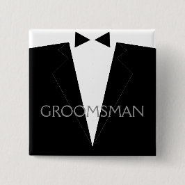Bóton Quadrado 5.08cm Dom clássico do padrinho de casamento
