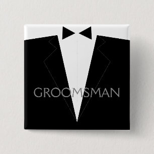 Bóton Quadrado 5.08cm Dom clássico do padrinho de casamento