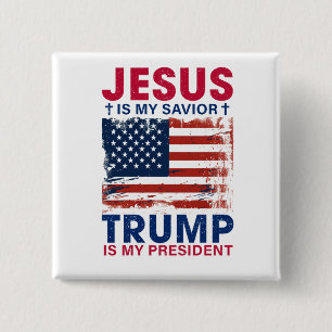 Bóton Quadrado 5.08cm Donald Trump