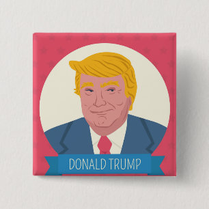 Bóton Quadrado 5.08cm Donald Trump