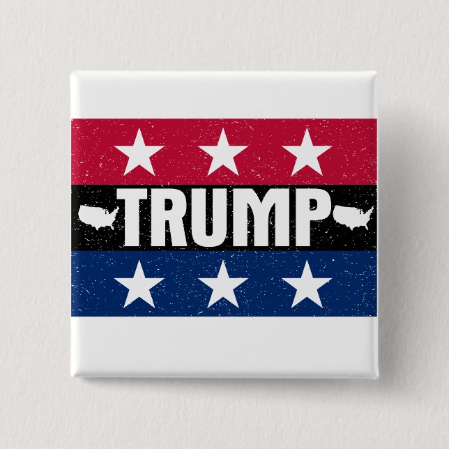 Bóton Quadrado 5.08cm Donald Trump (Frente)