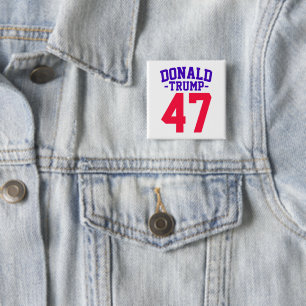 Bóton Quadrado 5.08cm Donald Trump 47 Eleição Presidencial 2024