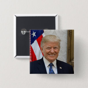 Bóton Quadrado 5.08cm Donald Trump Presidente dos EUA Casa Branca MAGA 2