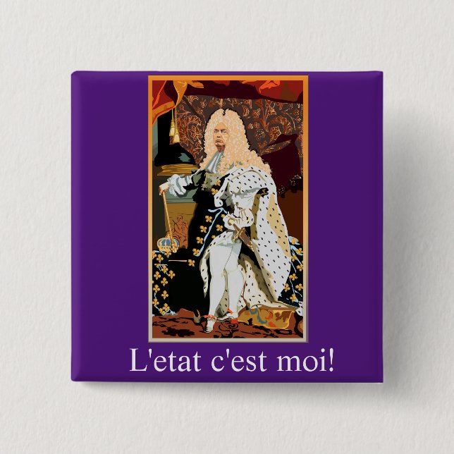 Bóton Quadrado 5.08cm Donald Trump Sun KIng (Frente)