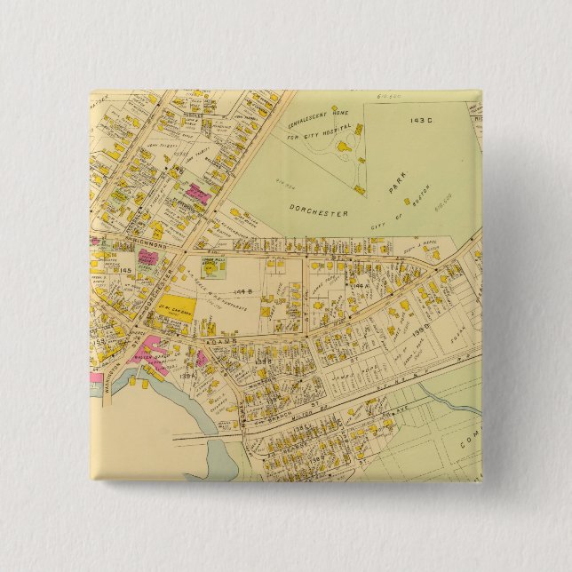 Bóton Quadrado 5.08cm Dorchester, Massachusetts 3 (Frente)