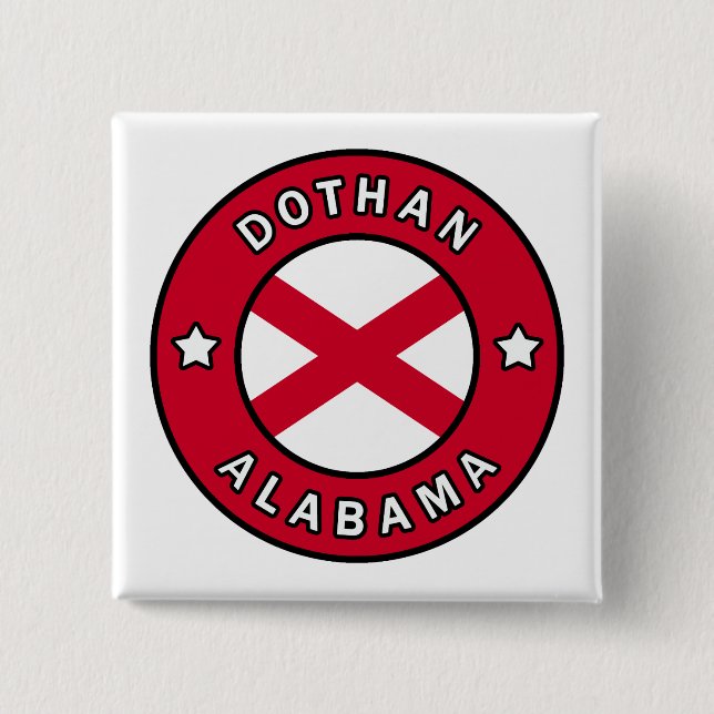 Bóton Quadrado 5.08cm Dothan Alabama (Frente)