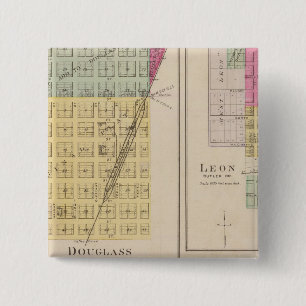 Bóton Quadrado 5.08cm Douglas, Leon, Wingate e Latham, Kansas