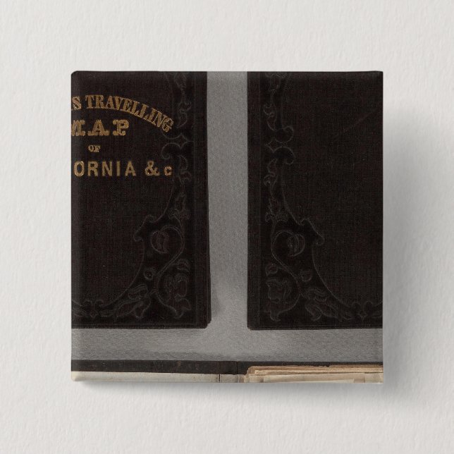 Bóton Quadrado 5.08cm Dourado Rush para a Califórnia (Frente)