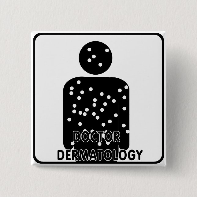 BÓTON QUADRADO 5.08CM DR. DERMATOLOGY SILHOUETTE LOGO (Frente)