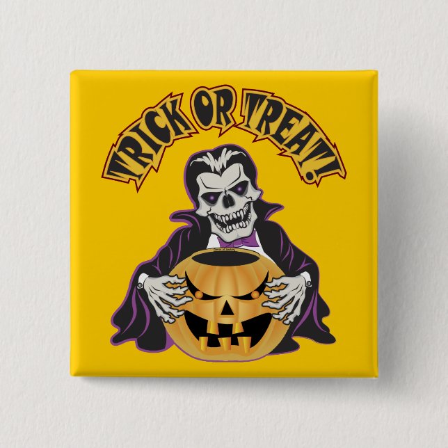 Bóton Quadrado 5.08cm Dracula Skull (Frente)