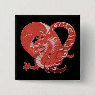 Bóton Quadrado 5.08cm Dragão Heart