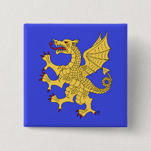 Bóton Quadrado 5.08cm Dragon Rampant Ou