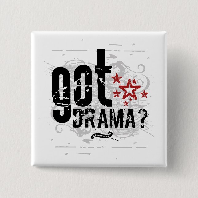 Bóton Quadrado 5.08cm Drama obtido? (Frente)