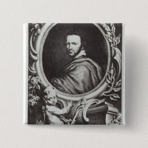 Bóton Quadrado 5.08cm Dramaturgo do inglês de Ben Jonson