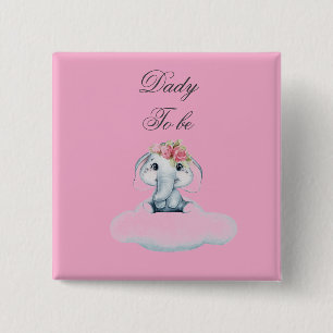 Bóton Quadrado 5.08cm Dreamy Days com Rosie, o Elefante.