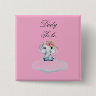 Bóton Quadrado 5.08cm Dreamy Days com Rosie, o Elefante.
