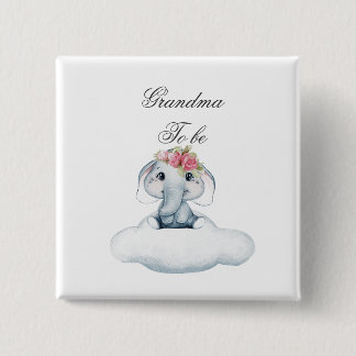 Bóton Quadrado 5.08cm Dreamy Days com Rosie, o Elefante. Botao