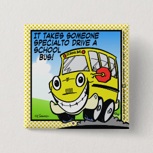 Bóton Quadrado 5.08cm Driver de ônibus escolar