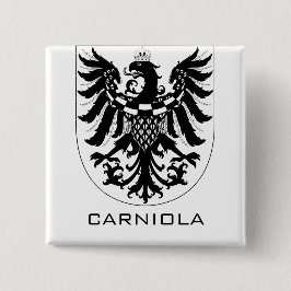 Bóton Quadrado 5.08cm Ducado da Carníola Arte Heráldica Monocromática