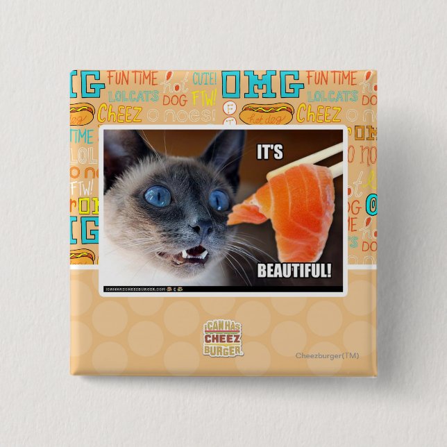 Bóton Quadrado 5.08cm É bonito! (Frente)